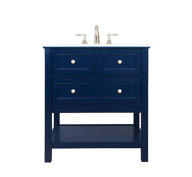 Elegant 30 In. Single Bathroom Vanity in Blue VF27030BL