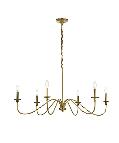 Elegant Rohan 42 In. Chandelier in Satin Gold LD5056D42SG