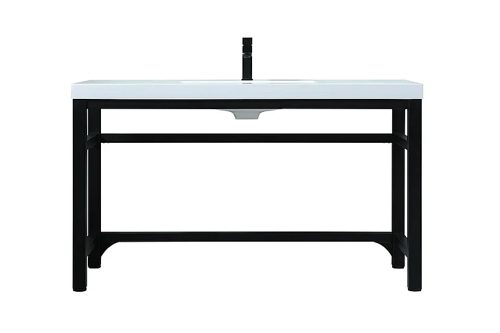 Elegant 54 In. Ada Compliant Single Bathroom Metal Vanity in Black VF14554BK CLOSEOUT