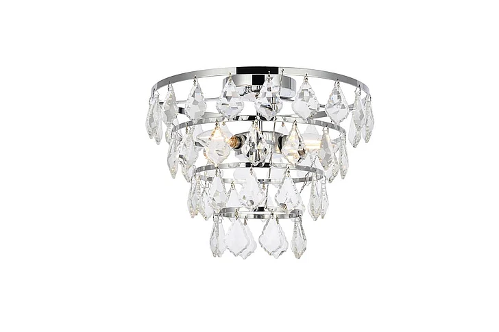 Elegant Ella 16 In. Flush Mount in Chrome 1101F16C CLOSEOUT