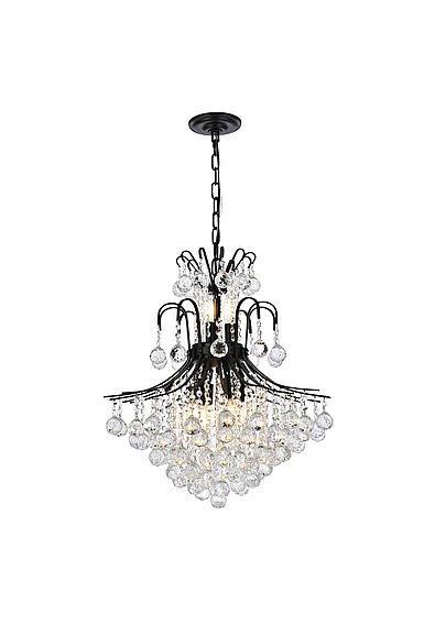 Elegant Toureg 22 In. Black Chandelier V8002D22BK/RC