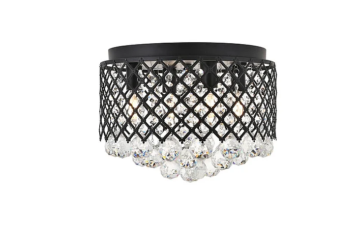 Elegant Tully 4 Light Matte Black Flush Mount LD5010F13MB