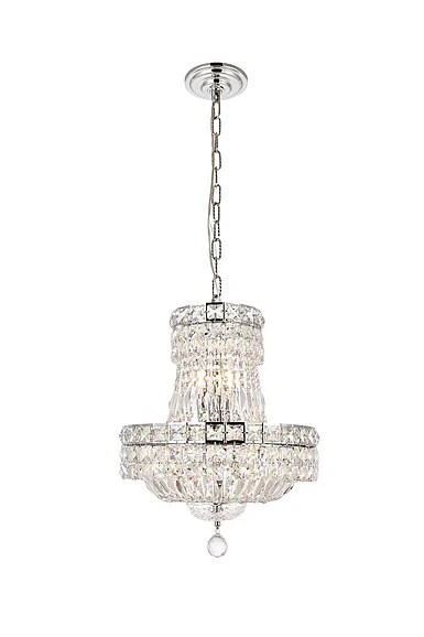 Elegant Tranquil 6 Light Chrome Pendant Clear Royal Cut Crystal V2528D14C/RC