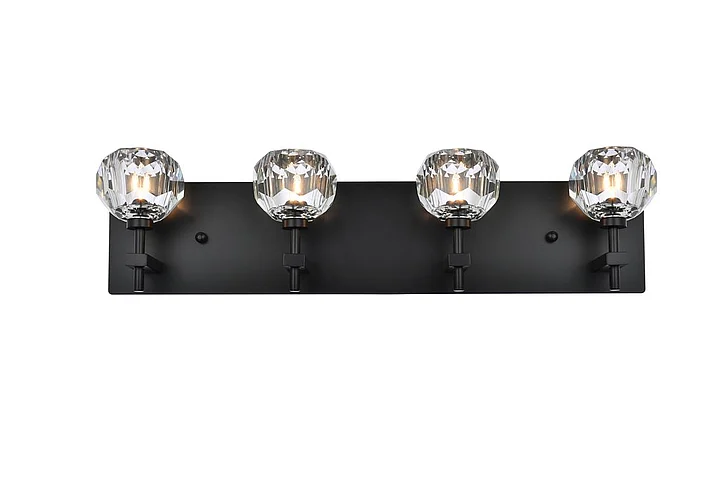 Elegant Graham 4 Light Wall Sconce in Black 3509W25BK