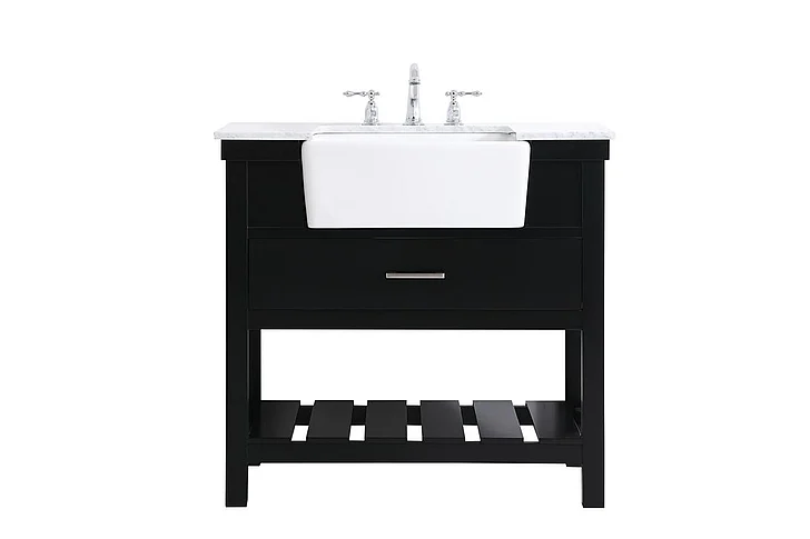 Elegant 36 In. Single Bathroom Vanity in Black VF60136BK