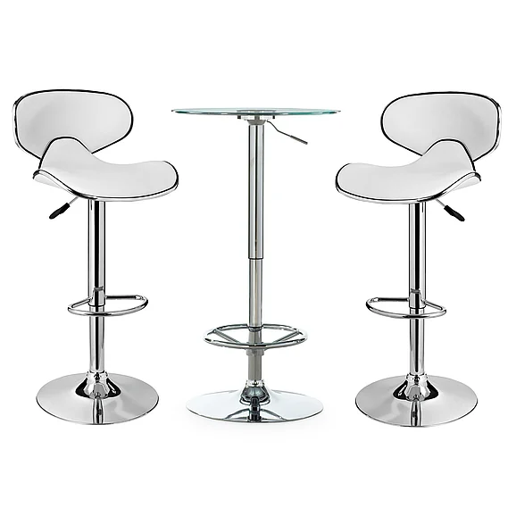 Powell Jenna Adjustable 3Pc Pub Set White D1453B21PC3W