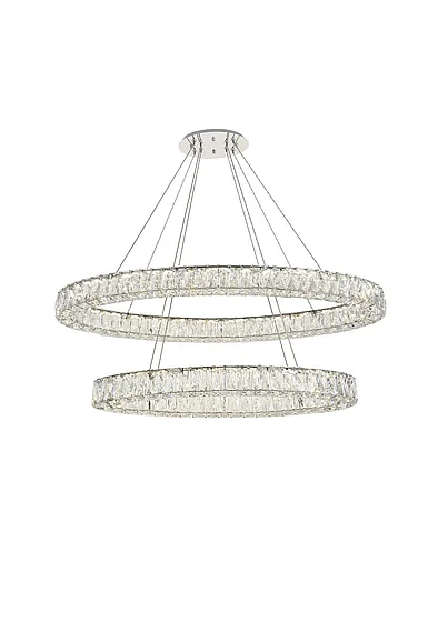Elegant Monroe Integrated Led Light Chrome Chandelier Clear Royal Cut Crystal 3503D40C