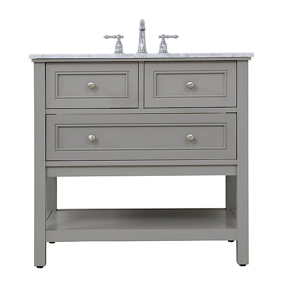 Elegant 36 In. Single Bathroom Vanity Set in Grey VF27036GR
