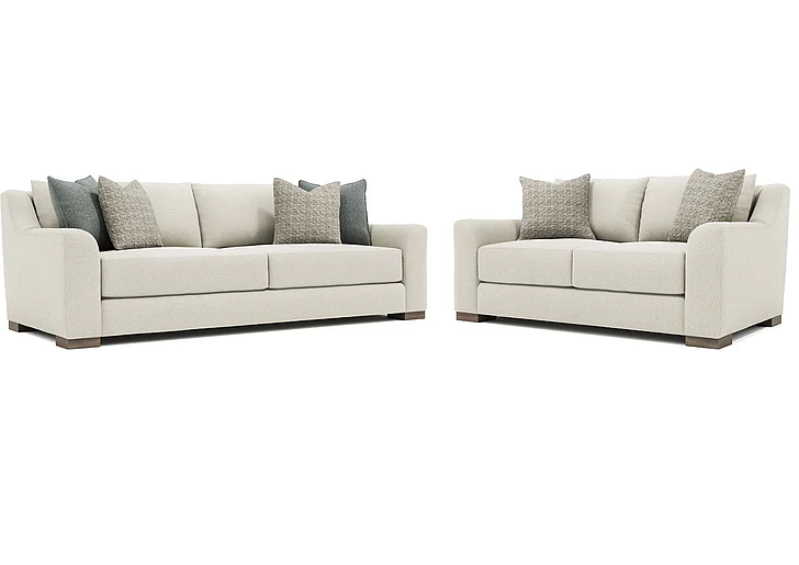 Bernhardt Living Gabi 2pc Fabric Living Room Set in Beige