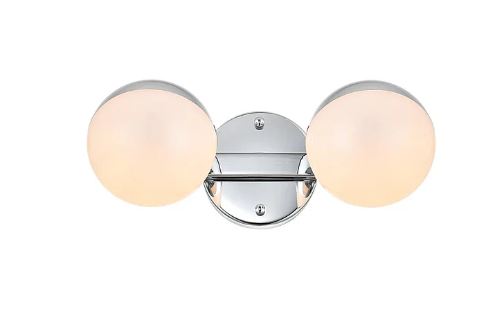 Elegant Majesty 2 Light Chrome and Frosted White Bath Sconce LD7305W13CH CLOSEOUT