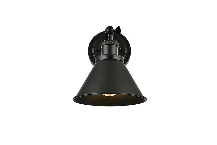 Elegant Bentley 1 Light Black Bath Sconce LD7324W7BLK