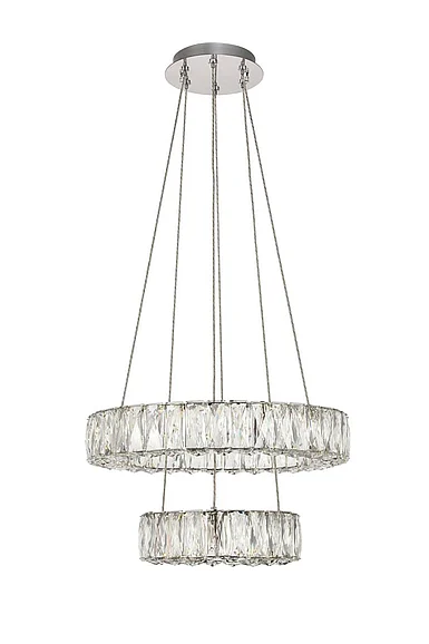 Elegant Monroe Integrated Led Chip Light Chrome Pendant Clear Royal Cut Crystal 3503G18C