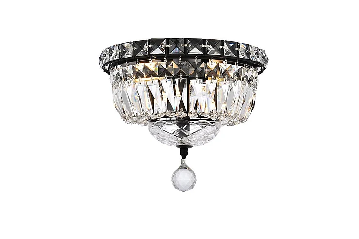 Elegant Tranquil 10 In. Black Flush Mount V2528F10BK/RC