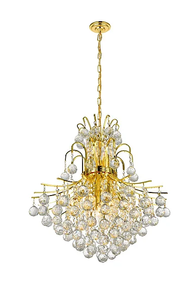 Elegant Toureg 11 Light Gold Chandelier Clear Royal Cut Crystal V8002D22G/RC