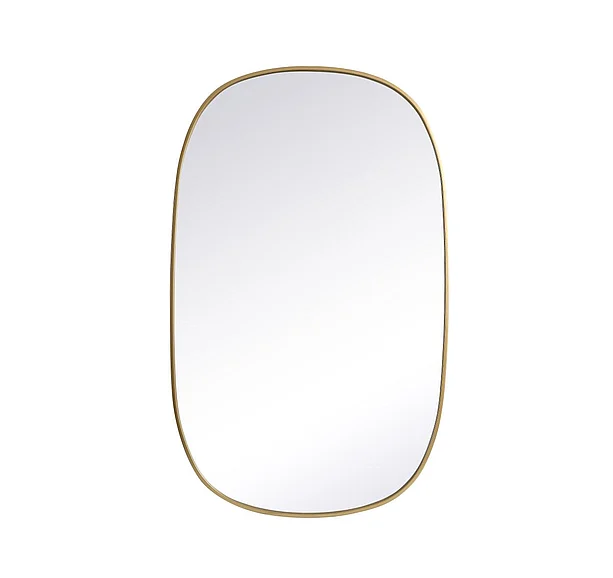 Elegant Metal Frame Oval Mirror 30X48 In. in Brass MR2B3048BRS