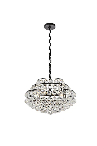 Elegant Savannah 20 In. Pendant in Black 1106D20BK CLOSEOUT