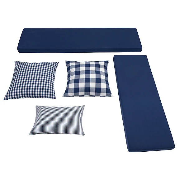 Linon Tobin Nook Cushion Set 5Pc Navy NKC02NVY05ASU