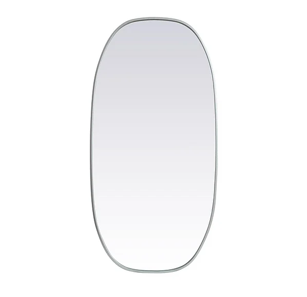 Elegant Metal Frame Oval Mirror 24X48 In. in Silver MR2B2448SIL