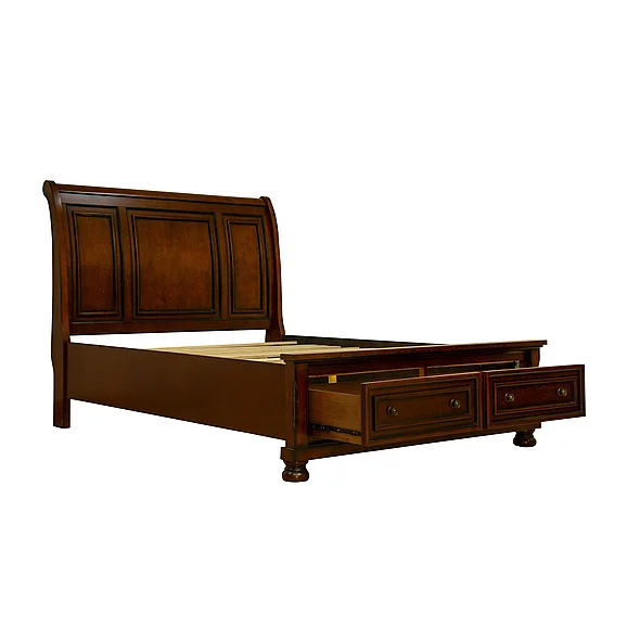 Homelegance Begonia Full Platform Bed with Footboard Storage 1718FNC-1*