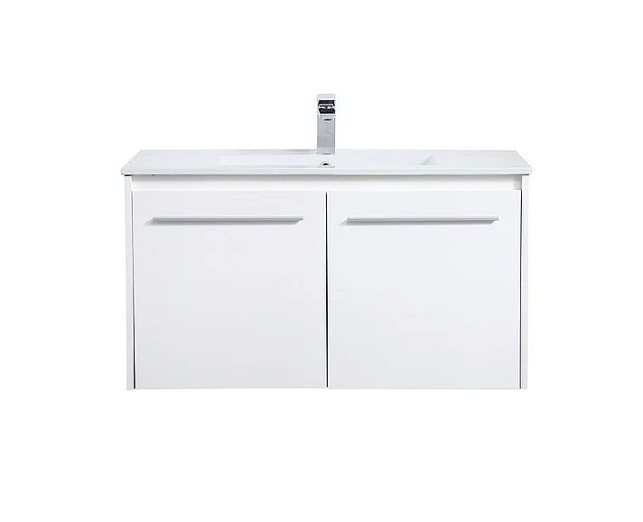 Elegant 36 In. Single Bathroom Floating Vanity in White VF44036WH CLOSEOUT