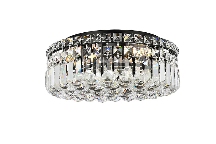 Elegant Maxime 16 In. Black Flush Mount V2030F16BK/RC