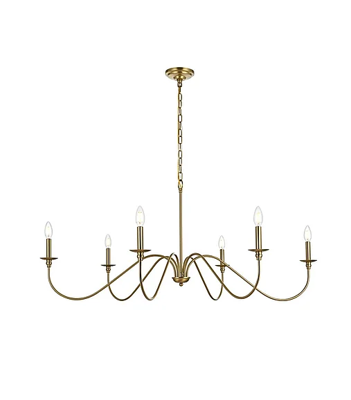 Elegant Rohan 48 In. Chandelier in Satin Gold LD5056D48SG