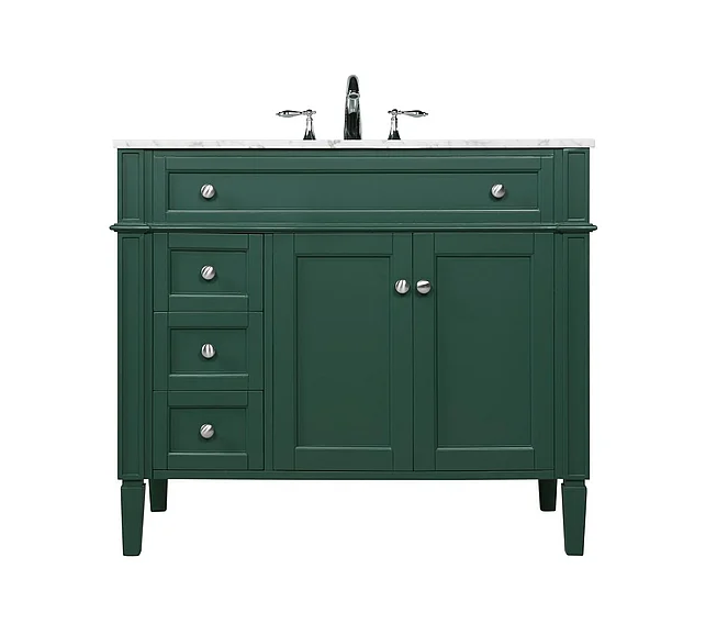 Elegant 40 In. Single Bathroom Vanity in Green VF12540GN