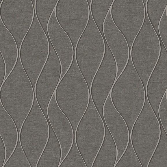 York RoomMates Wave Ogee Grey Peel & Stick Wallpaper RMK11294WP