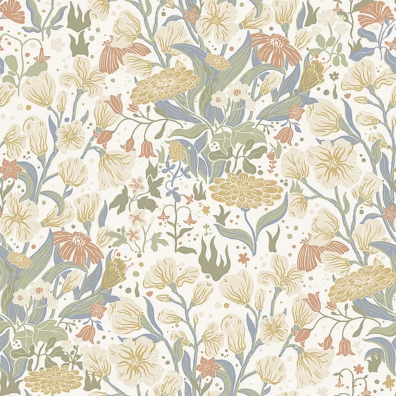 York A-Street Prints Hava Neutral Meadow Flowers Wallpaper (Double Roll) 4143-22011