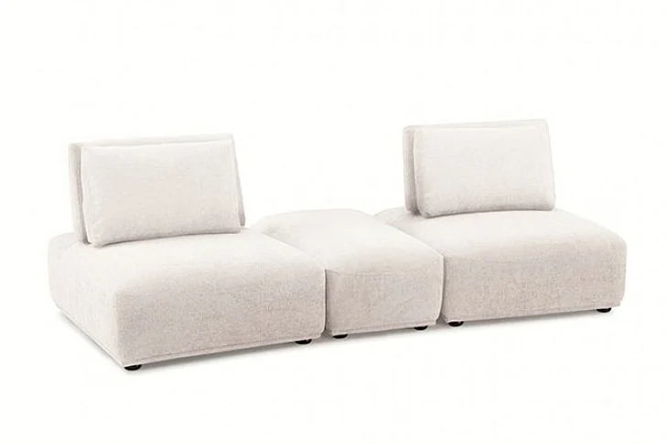 Furniture of America Stavanger 2-Seater with Rectangular Ottoman in White FM63001WH-E