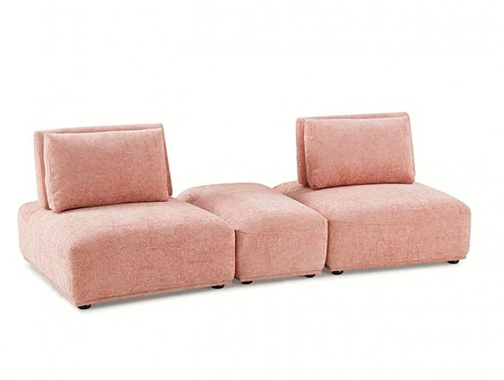 Furniture of America Stavanger 2-Seater with Rectangular Ottoman in Pink FM63001PK-E