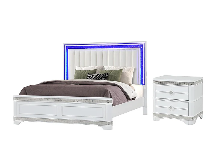 Cosmos Amani 2pc Bedroom Set in White