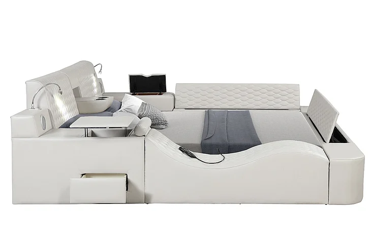 Galaxy Home Zoya Modern Style Queen Bed in White 698781093498