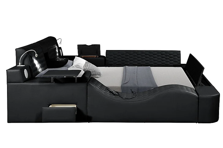 Galaxy Home Zoya Modern Style Queen Bed in Black 698781236338