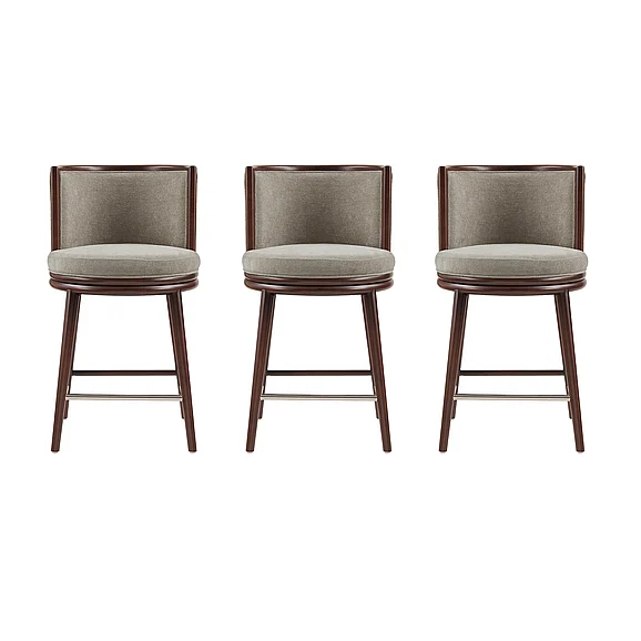 Manhattan Comfort Evalyn Wood Upholstered Counter Stool in Dove (Set of 3) 3-CS021-DO