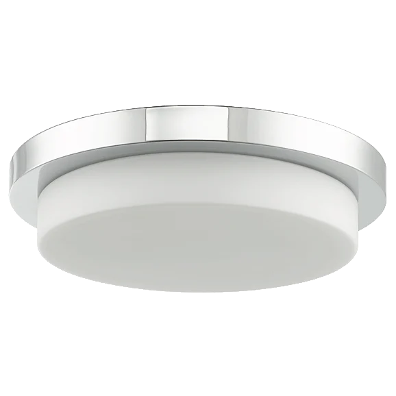 Abra 16" Stepped Opal Glass Flushmount in Chrome 30016FM-CH-Step