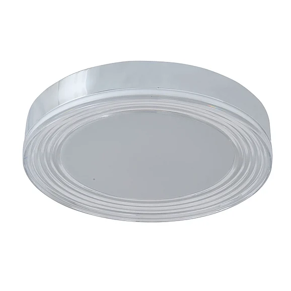 Abra 3CCT 16" Ribbed Acrylic Low Profile Flushmount in Chrome 30044FM-CH-Waves