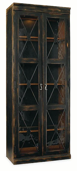 Hooker Furniture Sanctuary Thin Display Cabinet in Ebony 3005-50001