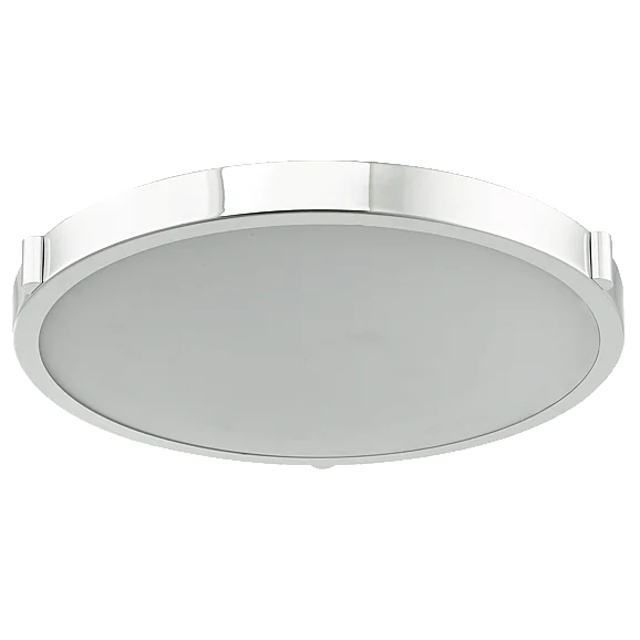 Abra 17" Low Profile Frosted Glass Flushmount in Chrome 30067FM-CH-Halo