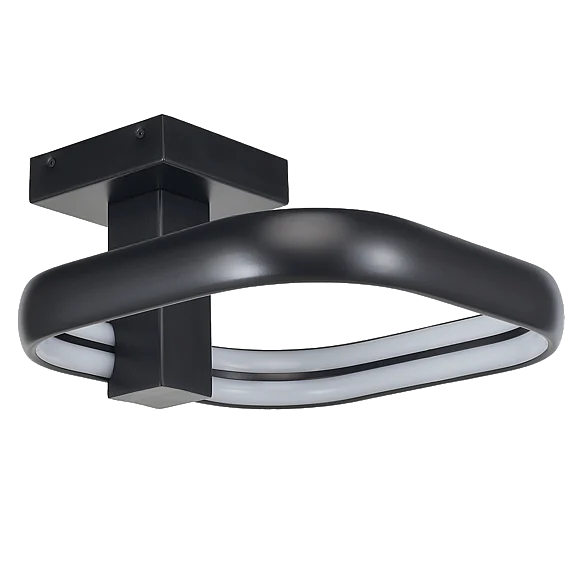 Abra Dual LED Off-Set Square Semi-Flushmount in Matte Black 30086FM-MB-Rave