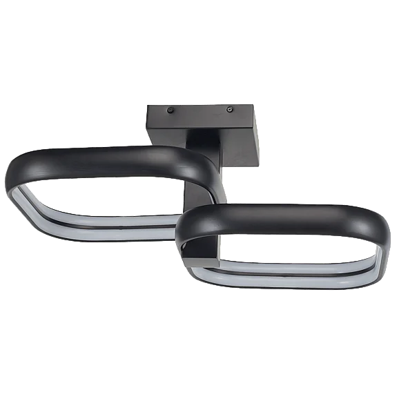 Abra Dual LED Off-Set Twin Square Semi-Flushmount in Matte Black 30087FM-MB-Rave