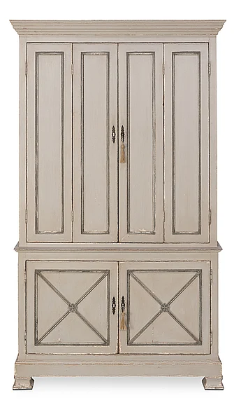 Sarreid Encore IHF Painted Directoire Style Cabinet in Gray 30122
