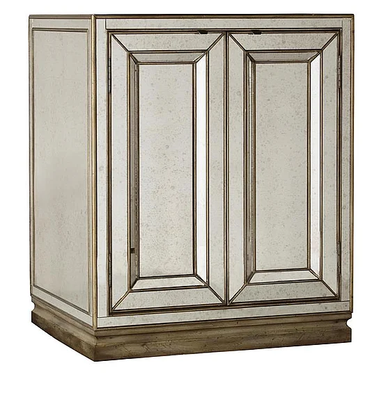 Hooker Furniture Sanctuary 2-Door Mirrored Nightstand in Gold 3014-90015