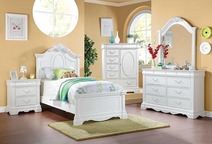 Acme Estrella Youth Panel Bedroom Set in White