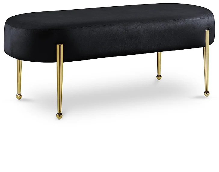 Meridian Gia Velvet Bench in Black Velvet 107Black