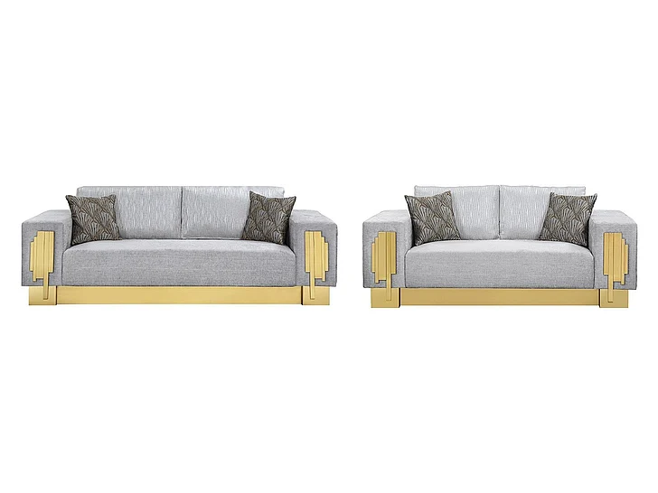 Cosmos Megan 2pc Living Room Set in Gray