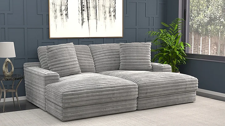 Jackson Comfrey 2-Piece Chaise Sectional Set in Moonstruck