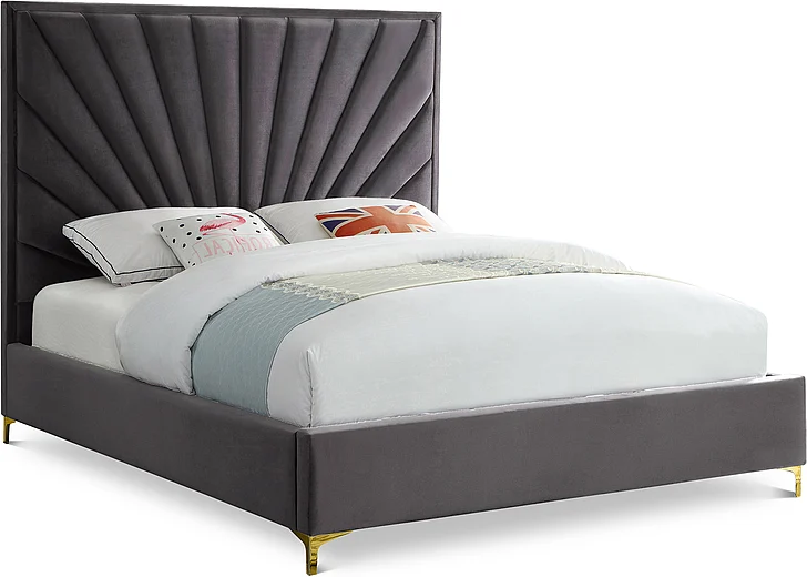 Meridian Eclipse Velvet King Bed in Grey Velvet EclipseGrey-K