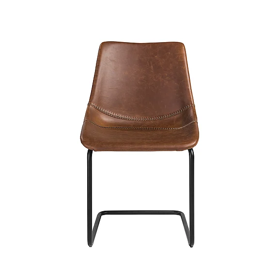 Euro Style Flynn Side Chair in Vintage Brown with Black Powder Coated Legs (Set of 2) 30486DKBRN CLOSEOUT