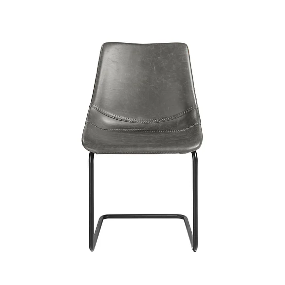 Euro Style Flynn Side Chair in Vintage Gray with Black Steel Legs (Set of 2) 30486DKGRY CLOSEOUT